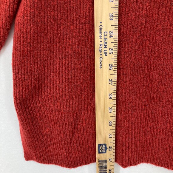 New Halogen size XL Red V neck Rib Knit Side Slit Cozy Knit Tunic Sweater - Picture 7 of 13